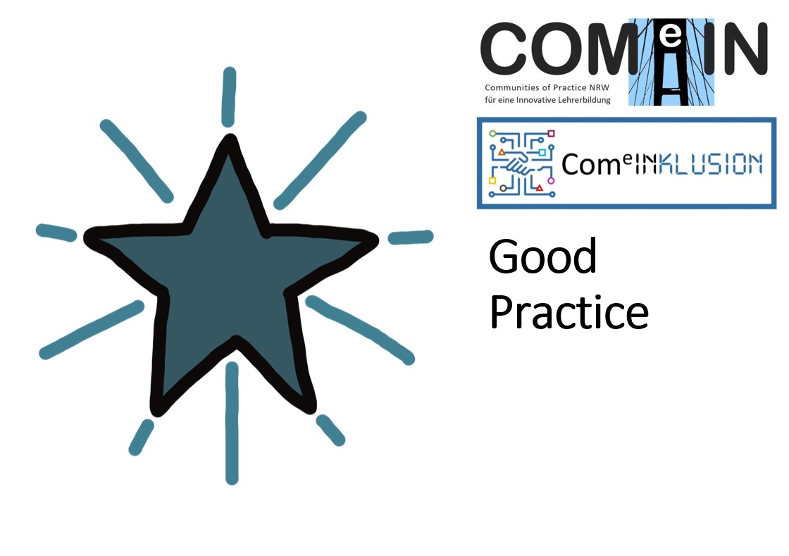 Cover of the Good Practice unit with a star and the logo of the project
