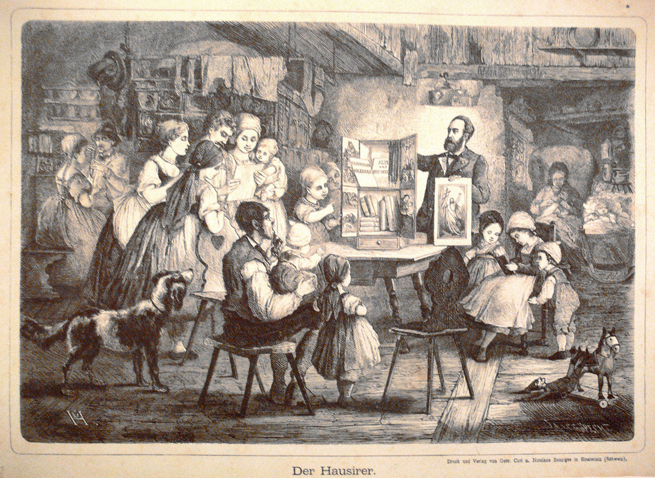 Der Hausirer (Druck und Verlag Benziger, Einsiedeln) Landesmuseum Württemberg, Print und Photo.