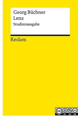 Cover und Link zu: Georg Büchner: Lenz. Studienausgabe, hg. v. Ariane Martin, Ditzingen: Reclam 2017.