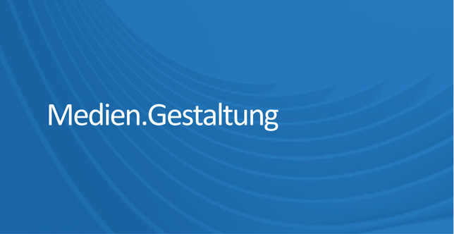 Ein Banner mit der Aufschrift 'Medien.Gestaltung'